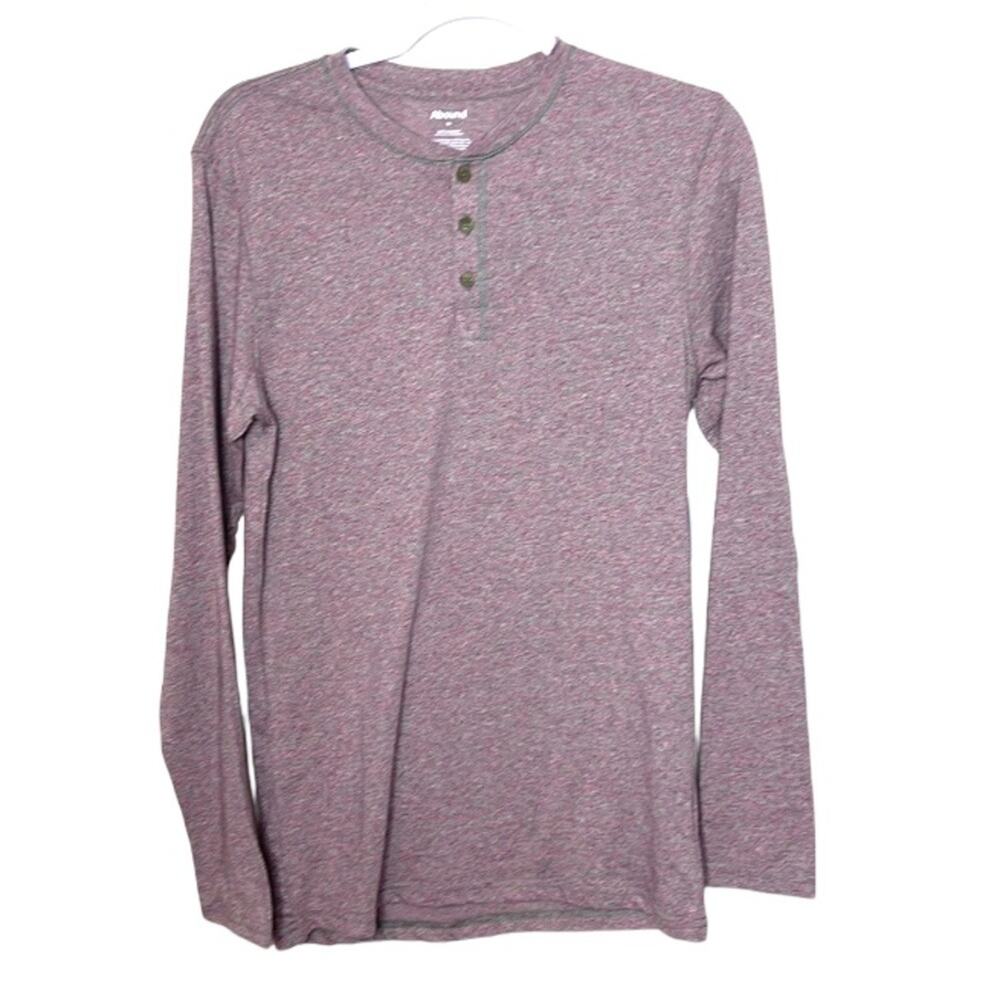 Abound Heathered Purple/Grey Henley Top NWT Size XS